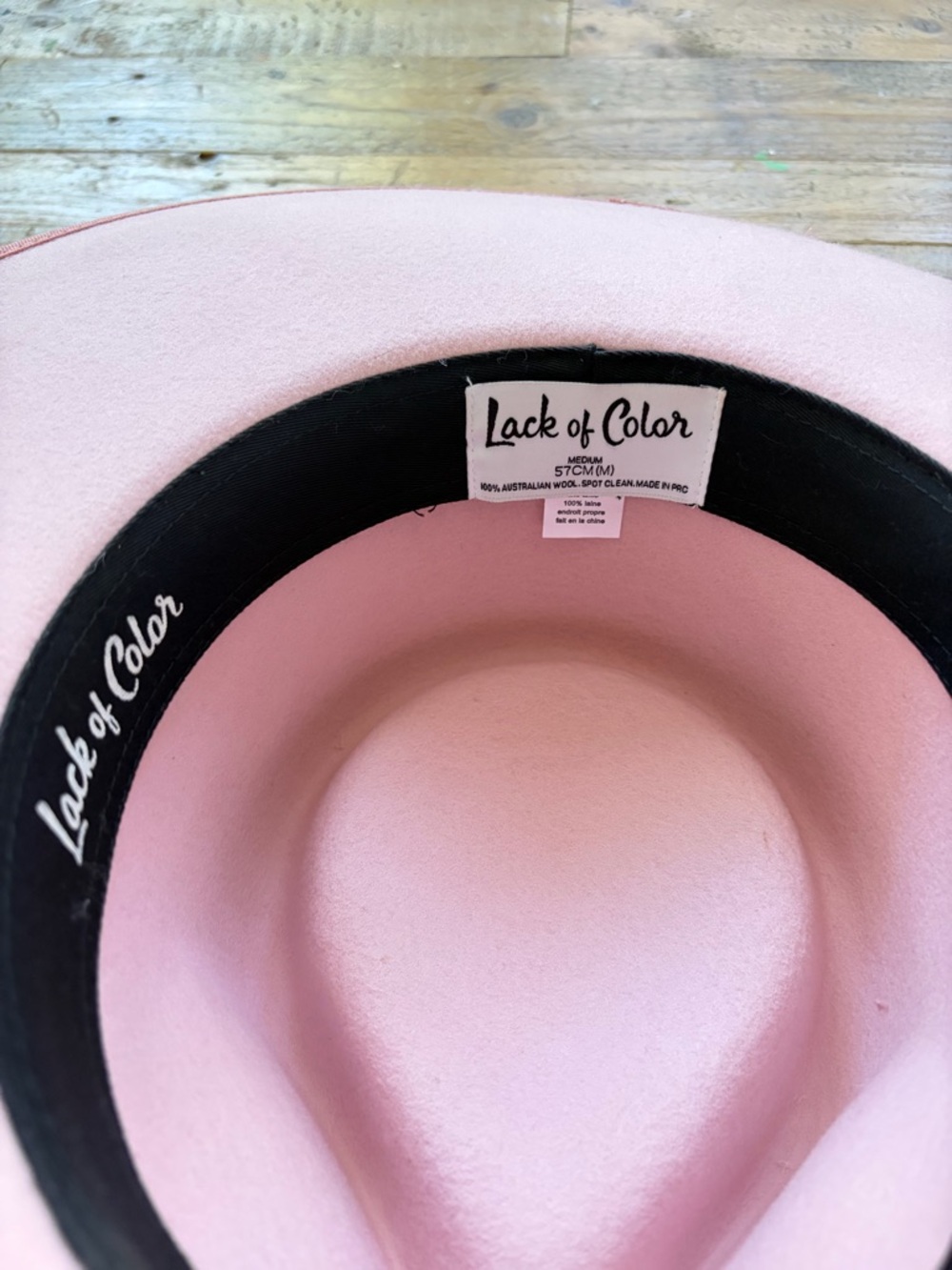 Lack of Color Pink Wool Wide Brim Hat - 57 cm - Picture 4 of 4